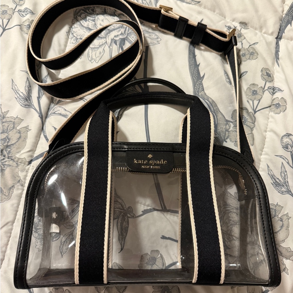 Kate Spade Black and Cream Transparent Crossbody Bag